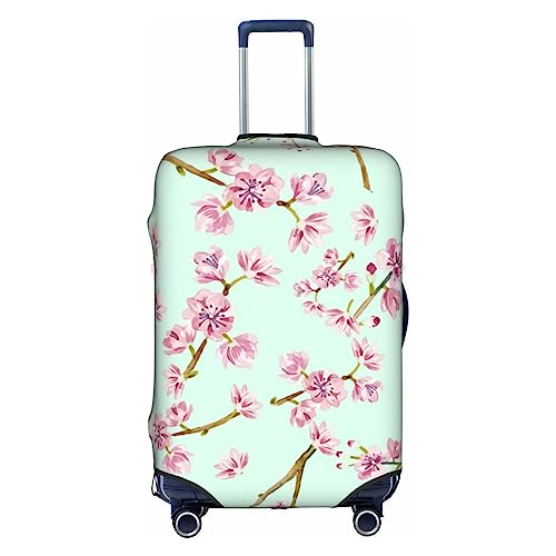 Thril Funny Cherry Blossoms Trolley Kofferüberzug Elastische Kofferhülle Damen Mädchen Gepäckabdeckung Groß, Interessante Kirschblüten, L von Thril