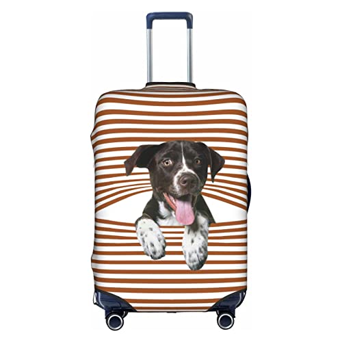 Thril Funny Puppy Trolley Kofferbezug Elastische Kofferabdeckung Damen Mädchen Gepäckabdeckung Groß, weiß, M von Thril