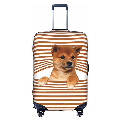 Thril Funny Puppy Trolley Kofferbezug Elastische Kofferabdeckung Damen Mädchen Gepäckabdeckung X-Large, weiß, S von Thril