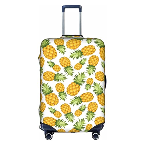 Thril Hawaiianische Ananas Trolley Kofferhülle Elastische Kofferabdeckung Damen Mädchen Gepäckabdeckung Medium, weiß, L von Thril