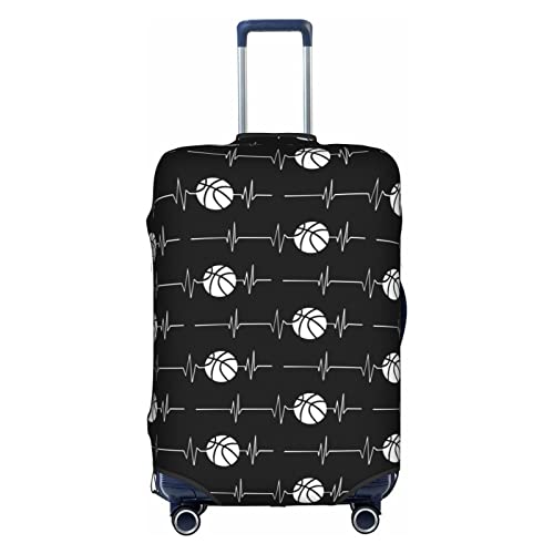 Thril Love Basketball Trolley Kofferüberzug Elastische Kofferhülle Damen Mädchen Gepäckabdeckung Groß, weiß, M von Thril