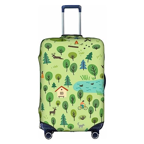 Thril Summer Forest Trolley Kofferüberzug Elastische Kofferhülle Damen Mädchen Gepäckabdeckung XL, weiß, S von Thril