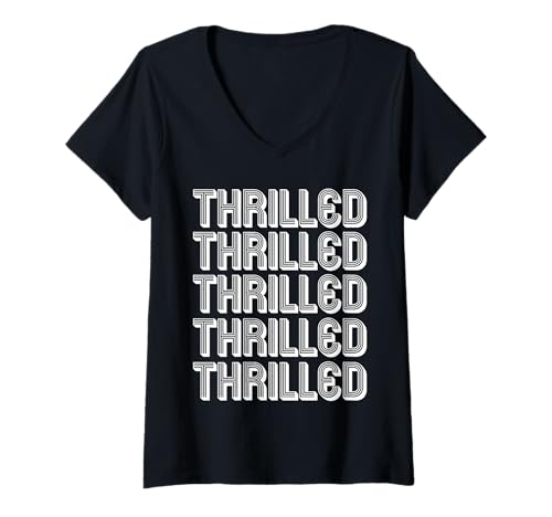 Damen Begeistert T-Shirt mit V-Ausschnitt Damen Begeistert T-Shirt mit V-Ausschnitt von Thrilled Apparel