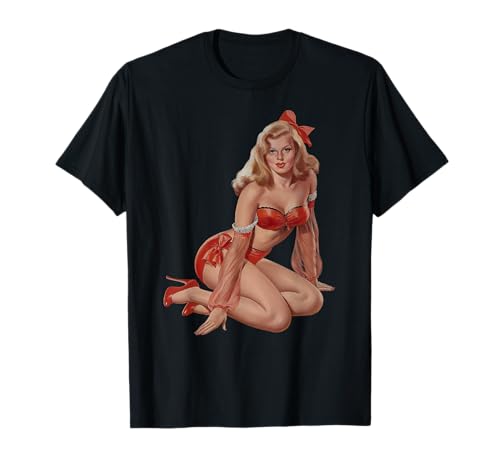 Hot Blonde Pin Up Girl Heels Rote Dessous-Retro Pinup Girl T-Shirt Hot Blonde Pin Up Girl Heels Rote Dessous-Retro Pinup Girl T-Shirt von Throwback Pin Up Girl Geschenke