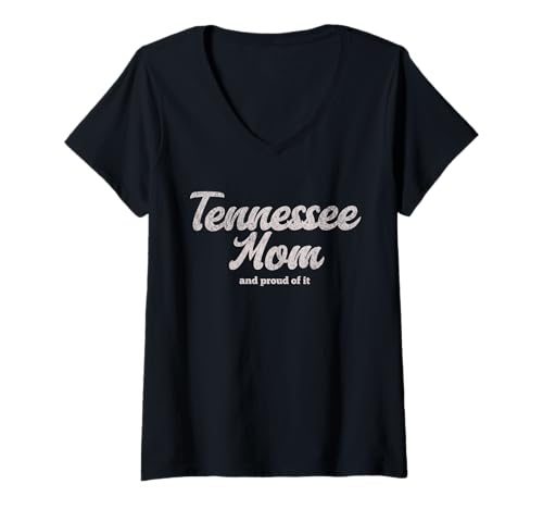 Damen Tennessee Mom Throwback Orange for TN Lovers Womens T-Shirt mit V-Ausschnitt Damen Tennessee Mom Throwback Orange for TN Lovers Womens T-Shirt mit V-Ausschnitt von Throwback Tennessee Mothers TN Gifts and Apparel