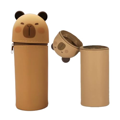 Thryviel 2-in-1 Silikon Federmäppchen, ​Kawaii 2-in-1 Schulmäppchen aus Weichem Silikon​ mit Großer Kapazität – Tier Stifthalter als Geschenk für Kinder | Kawaii Federtasche für Stifte, Kugelfisch von Thryviel