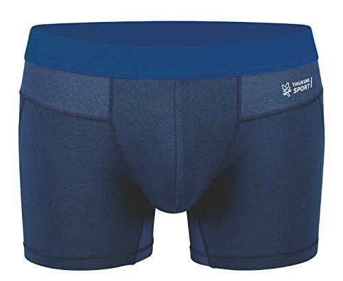 Thuasne Sport - Tech Comfort Sport Boxer für Männer - Flache Nähte - Verringerte Reibung - Luftiges, Leichtes und Flexibles Gewebe – Optimaler Sitz am Oberschenkel - Dunkelblau, S von Thuasne
