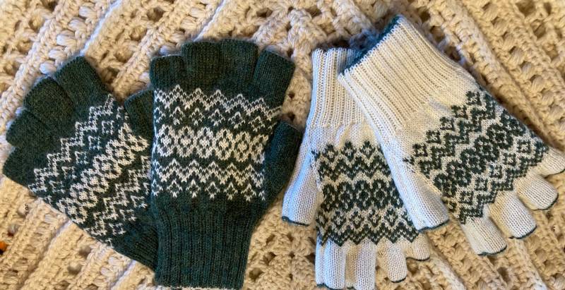 Wende-Alpaka-Halbfinger-Handschuhe/Alpaka-Halbfinger-Handschuhe von ThunderMileRanch