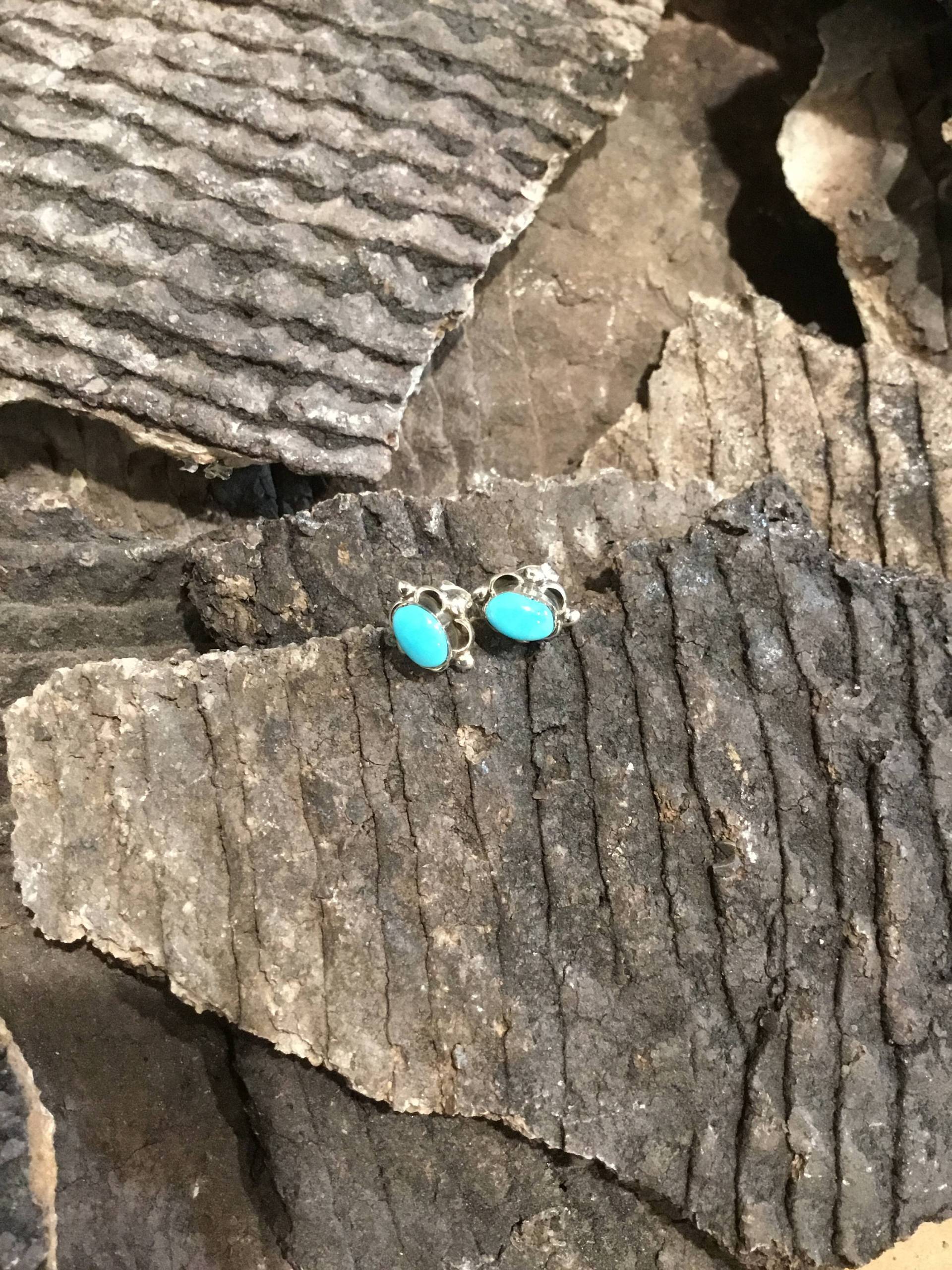 Ausgefallene Türkis Und Sterling Silber Ohrstecker Ohrringe Ausgefallene Türkis Und Sterling Silber Ohrstecker Ohrringe von ThunderbirdTradingUS