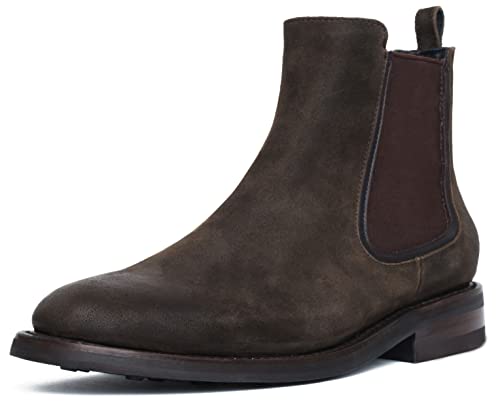 Thursday Boot Company Herren Duke Chelsea Lederstiefel, Dark Olive Wildleder, 44 EU von Thursday Boot Company