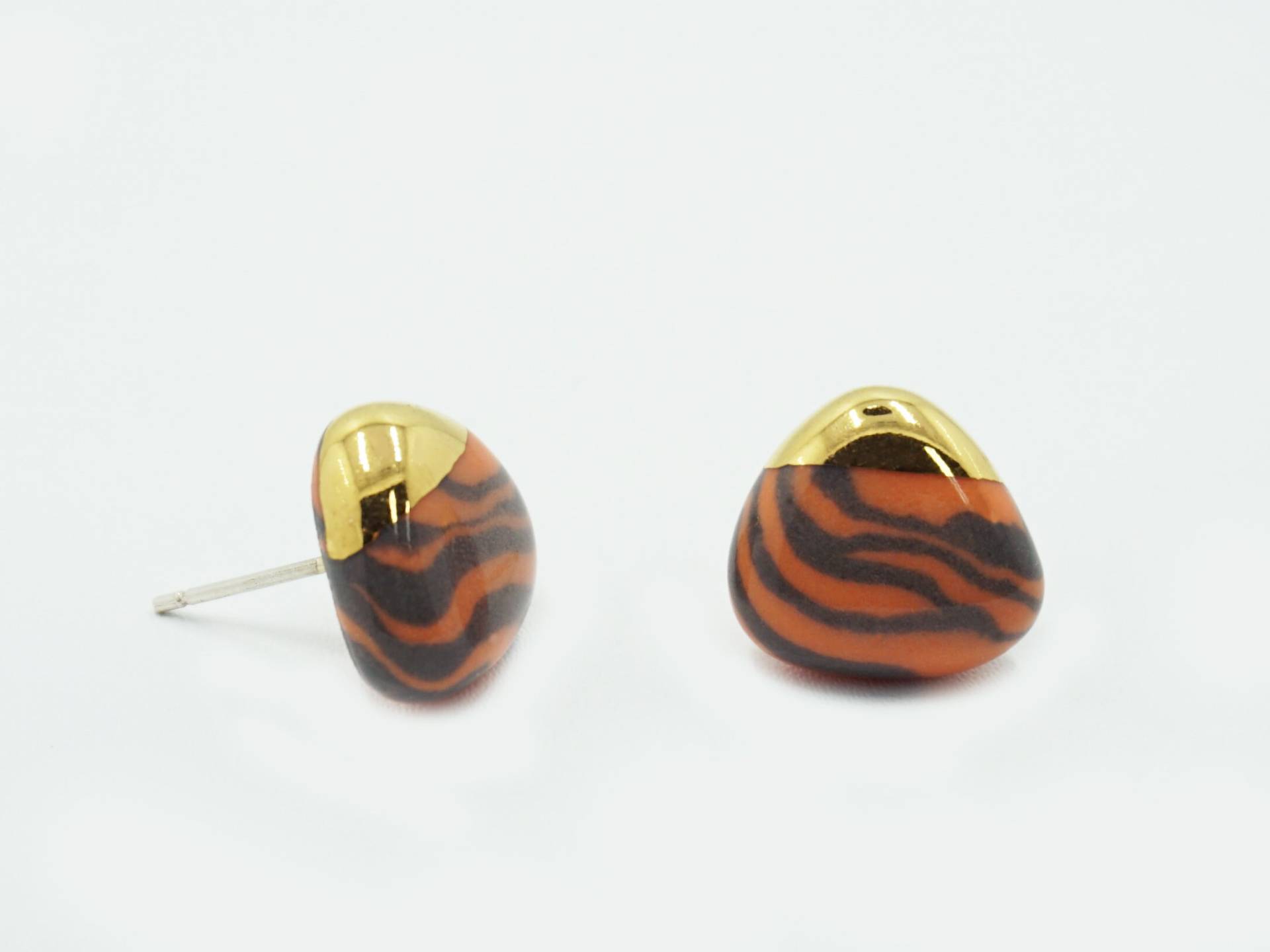 Marmorierte Keramikohrstecker. Keramik Gold Ohrringe. Porzellan Schicht Schmuck. Geschenk Für Sie. Zebra Handgefertigte Marmorierte Keramikohrstecker. Keramik Gold Ohrringe. Porzellan Schicht Schmuck. Geschenk Für Sie. Zebra Handgefertigte von Thursdayvibes