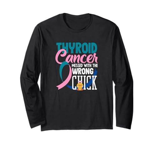 Schilddrüsenkrebs Krieger Mädchen Schilddrüsenkrebs Bewusstsein Langarmshirt von Thyroid Cancer Awareness Apparel, Gifts, Gift Idea
