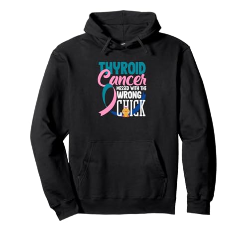 Schilddrüsenkrebs Krieger Mädchen Schilddrüsenkrebs Bewusstsein Pullover Hoodie von Thyroid Cancer Awareness Apparel, Gifts, Gift Idea