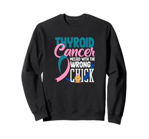 Schilddrüsenkrebs Krieger Mädchen Schilddrüsenkrebs Bewusstsein Sweatshirt von Thyroid Cancer Awareness Apparel, Gifts, Gift Idea
