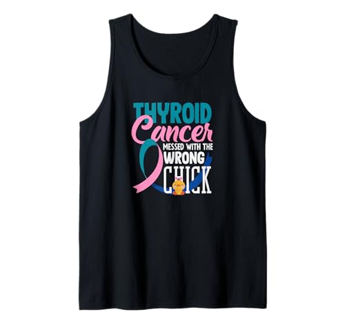 Schilddrüsenkrebs Krieger Mädchen Schilddrüsenkrebs Bewusstsein Tank Top von Thyroid Cancer Awareness Apparel, Gifts, Gift Idea