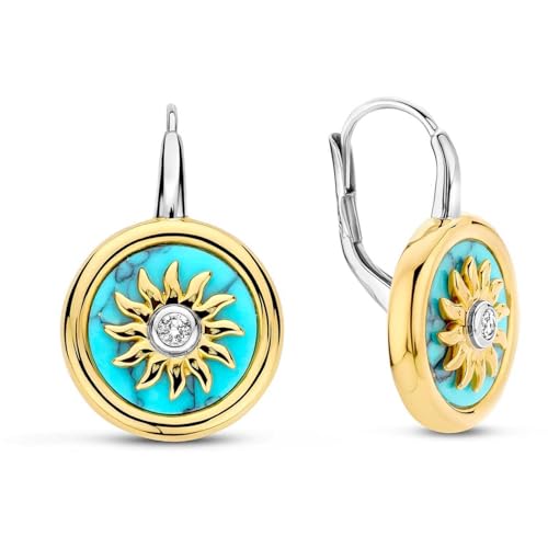 Ohrringe der Marke Ti Sento Milano Ohrringe Sterling Silber Gold Farbe Türkis Gewicht 0,009 Die Referenz ist 7971TQ, Sterling Silber von Ti Sento Milano