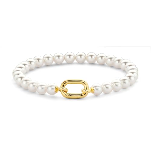 TI SENTO MILANO Armband der Marke Armband Sterling Silber Gold Farbe Perle Farbe und Gelbgold plattiert. Das Gewicht beträgt 0,011. Die Referenz lautet 23037YP, Sterling-Silber von Ti Sento Milano