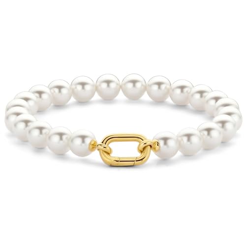 TI SENTO MILANO Armband der Marke Armband Sterling Silber Gold Farbe Perle Farbe und Gelbgold plattiert. Das Gewicht beträgt 0,01685. Die Referenz lautet 23036YP/S, Sterling-Silber von Ti Sento Milano