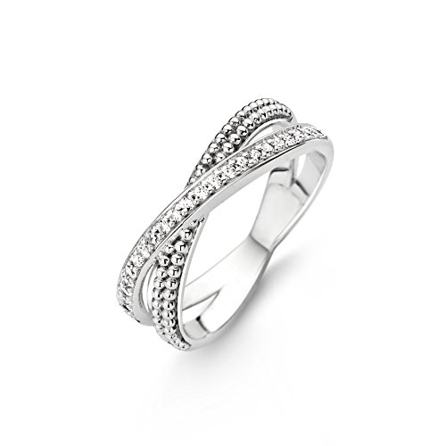 TI SENTO Milano Ring aus rhodiniertem Sterlingsilber - 12020ZI - Größe 56 (17,75mm) von Ti Sento Milano