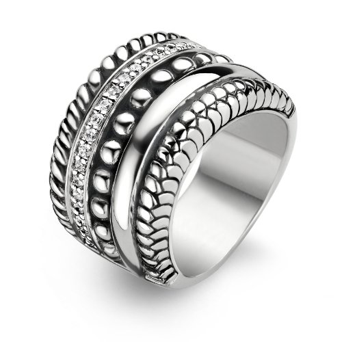 TI SENTO Milano Ring aus rhodiniertem Sterlingsilber - 1835ZI - Größe 58 (18,5mm) von Ti Sento Milano