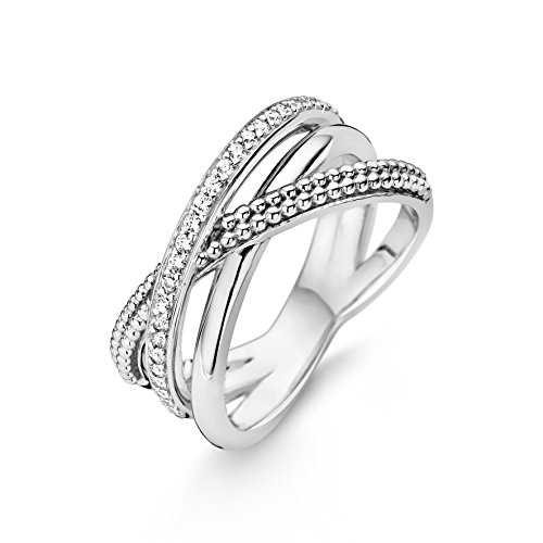 TI SENTO Milano Ring aus rhodiniertem Sterlingsilber - Größe 56 (17,75mm) von Ti Sento Milano