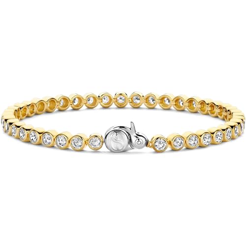 Ti Sento Milano Armband der Marke Armband aus Sterlingsilber mit weißem Zirkonia und Gelbgold-Beschichtung. Schmuck mit Zirkon. Das Gewicht beträgt 0,0125. Die Referenz lautet 2842ZY, Sterling-Silber von Ti Sento Milano