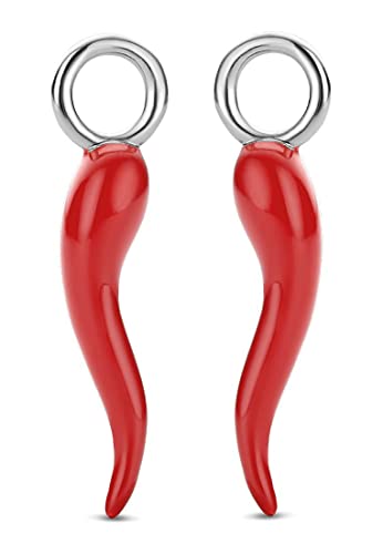 Ti Sento - Milano Damen-Creolen-Anhänger 925er Silber Farbstein One Size Rot 32016995 von Ti Sento Milano