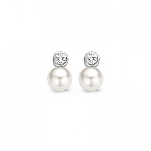 Ti Sento Ohrringe – Silber – klar CZ Perle 6 mm, weiß von Ti Sento Milano