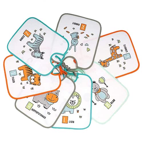 Ti TIN | Pack de 7 Baberos Impermeables para Bebé 73% Algodón - 27% Poliéster Forro Vinilo | Lote de 7 Baberos con Cierre con Cintas para Bebés de 6 a 18 Meses, 23x27 cm von Ti TIN