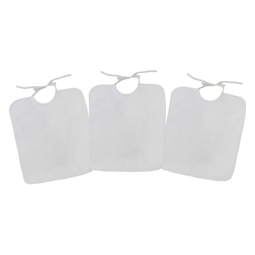 Ti Tin | 3er-Pack- frottee Babylätzchen ohne Plastik, 32x36 cm | Lätzchen-Set mit Bindeverschluss für Kinder über 1 Jahr, 100% Baumwolle Farbe: weiß von Ti TIN