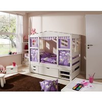 TiCAA Hausbett Mini mit 3 Schubladen Prinzessin Lila von TICAA