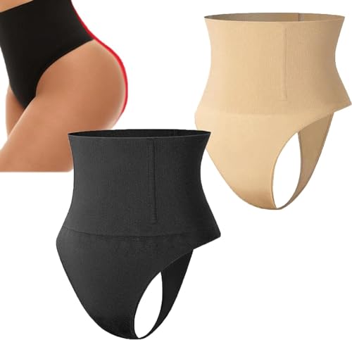 Luxelyra Tummy Control Thong,Luxelyra Shapewear,High Waisted Ultra Slim Tummy Control Thong Shapewear (M, Skin) von TiLLOw