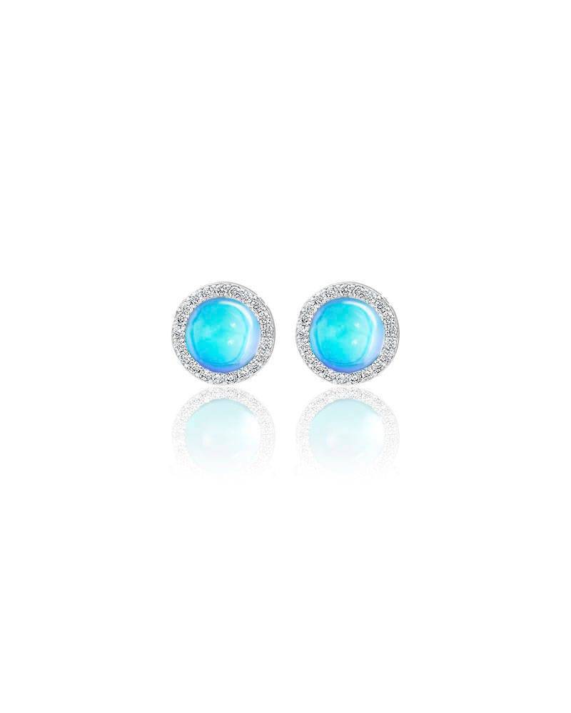 Circle Studs Earrings | Tio2 Crystal Jewelry Bridesmaid White Gold Plated Plated Birthday Girls von TiO2CrystalJewelry