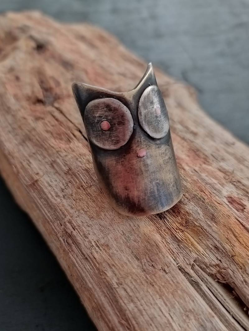 Eulenring Sterling Silber Ring Eulenschmuck von TiViArt