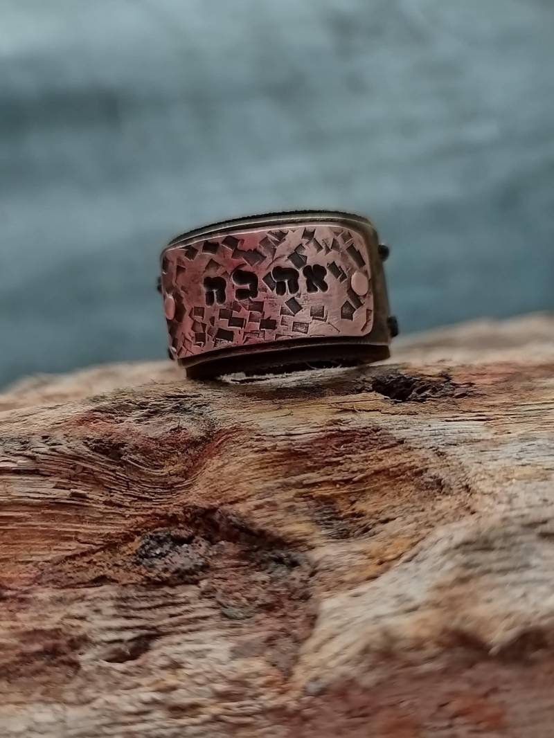 Lederring Leder Manschettenring Lederband Ringe Männer von TiViArt