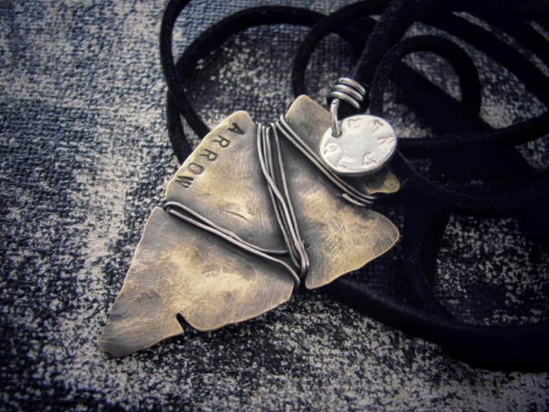 Pfeilspitze Halskette Pfeil Anhänger Herren Schmuck von TiViArt