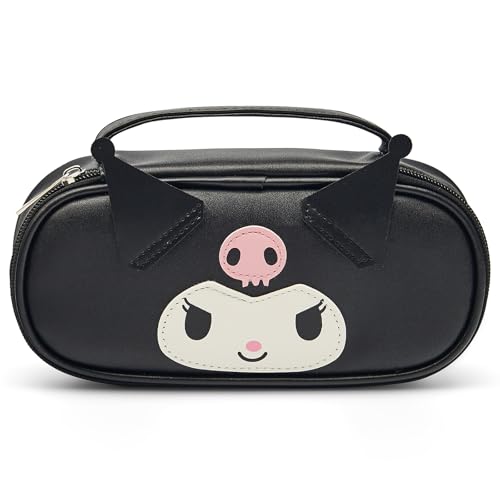 TiaJaMi Federmäppchen für Mädchen, niedliches Federmäppchen mit Reißverschluss, große Kapazität, Schreibwaren-Aufbewahrungs-Organizer für Schulbedarf, Geschenke für sie (schwarz) von TiaJaMi