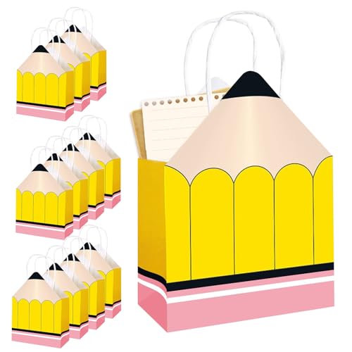 Tiajingzi Back to School Taschen - 12 Stifteförmige Lehrer Taschen Für Den Ersten Schultag | Dekorative Boxen für Notizbuch Taschenrechner Feiertag Abschluss Anerkennungswoche Klassenzimmer von Tiajingzi