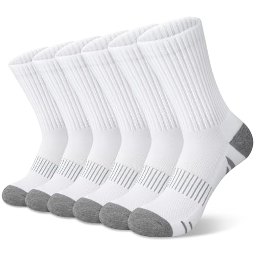 Tialfas Wandersocken 6 Paare Socken Damen Atmungsaktive Sportsocken Gepolsterte Knöchel Baumwolle Anti-Blasen Athletische Laufsocken Tennissocken Damen für Gym Outdoor Workout Sport von Tialfas