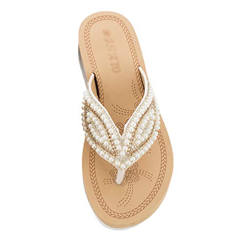 rackbone TianBin Femme Flip Flops Pantoufle Chaussure de Plage Casual Plates Sandales Plage Vacances (Blanc, 38 EU) von Lupsty