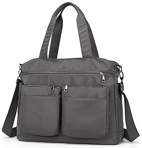 Damen Krankenschwester-Tragetasche, Reise-Schulter-Handtasche, Nylon, mehrere Taschen, Crossbody-Tasche für die Arbeit, Größe L, Grau, Large von TianHengYi