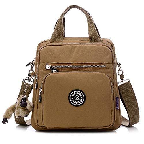 Mädchen Multifunktions wasserdichte Nylon Top Griff Handtasche Crossbody Satchel Handtasche Rucksack Nette Multi-Tasche Reißverschluss Travel Rucksack Tote (Grey) von TianMai