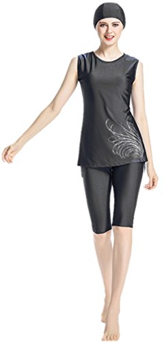 TianMai Muslimische Bademode Islamischen Sleeveless Badeanzug Hijab Muslim Swimwear Arab Beachwear Mädchen Burkini (NO.1, Int'l 4XL) von TianMaiGeLun