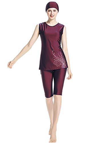 TianMai Muslimische Bademode Islamischen Sleeveless Badeanzug Hijab Muslim Swimwear Arab Beachwear Mädchen Burkini (NO.5, Int'l 2XL) von TianMaiGeLun