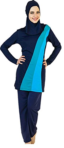 TianMai Neue Muslimische Bademode Muslim Islamischen Bescheidene Full Cover Badebekleidung Modest Swimwear Beachwear Burkini für Frauen (N7, Int'l XL (EU-Größe 40-42)) von TianMaiGeLun