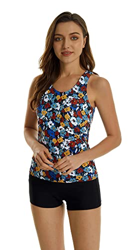 TianMaiGeLun Damen Tankini 2-teilig Sportlicher Badeanzug Badeanzug Tankini Badeanzug mit Shorts und BH (XXS, T5) von TianMaiGeLun