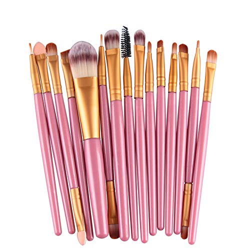 15PCS Make Up Pinsel Sets Augenpinsel Pinselset Makeup Lidschatten Pinselset Schmink Kosmetik Bürsten Lidschatten Eyeshadow Concealer Puder Lidschattenpinsel (One Size, B) von TianWlio