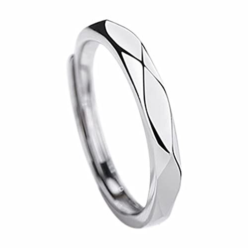 925 Sterling Silber Liebhaber Verstellbarer Ring für Paare Set Schwarz und Ring für Männer und Frauen Ein einfacher leichter und luxuriöser Liebesring für Ring Edelstahl Damen Ringe Schmuck Geschenk von TianWlio