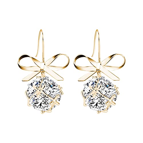 Böhmische Ohrringe Set für Damen Mädchen Boho Creolen Ohrringe Bälle Ohrringe Brautjungfer Ohrringe Hochzeitsgeschenke Bräute Ohrringe Ohrringe Lange Strass Kristall Dangling Für (Gold, One Size) von TianWlio
