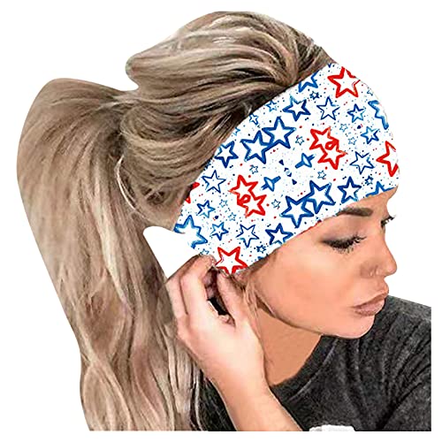 Damen Haarband Stirnband Stirnbänder Elastische Haarbänder Yoga Sport Workout Gym Kopftuch Haarreifen Headband Baumwolle Breit Kopftuch Damen Sommer Bandana Haar Accessoires von TianWlio